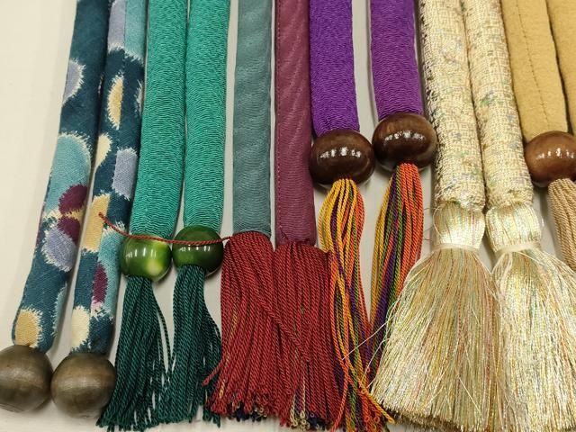 平和屋着物●和装小物 上質な帯締め10本セット 丸ぐけ 暈し 金銀糸 切り房 撚り房 AABB7101ay