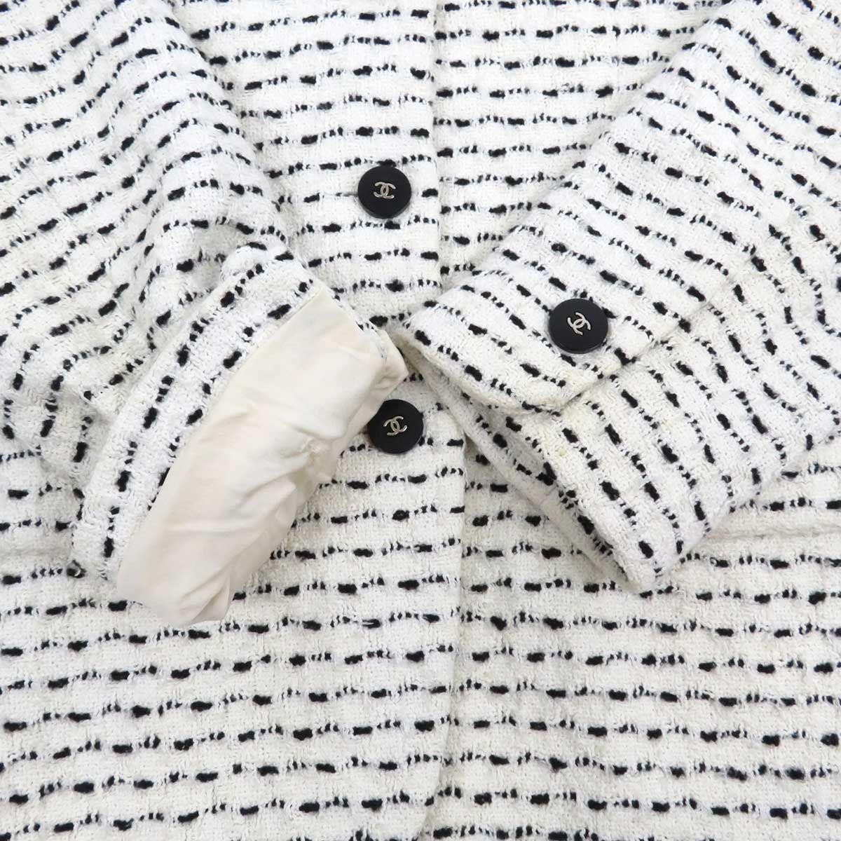 CHANEL シャネル リネン ジャケット シャツ ホワイト ヴィンテージ CHANEL シャネル リネン ジャケット シャツ ホワイト ヴィンテージ