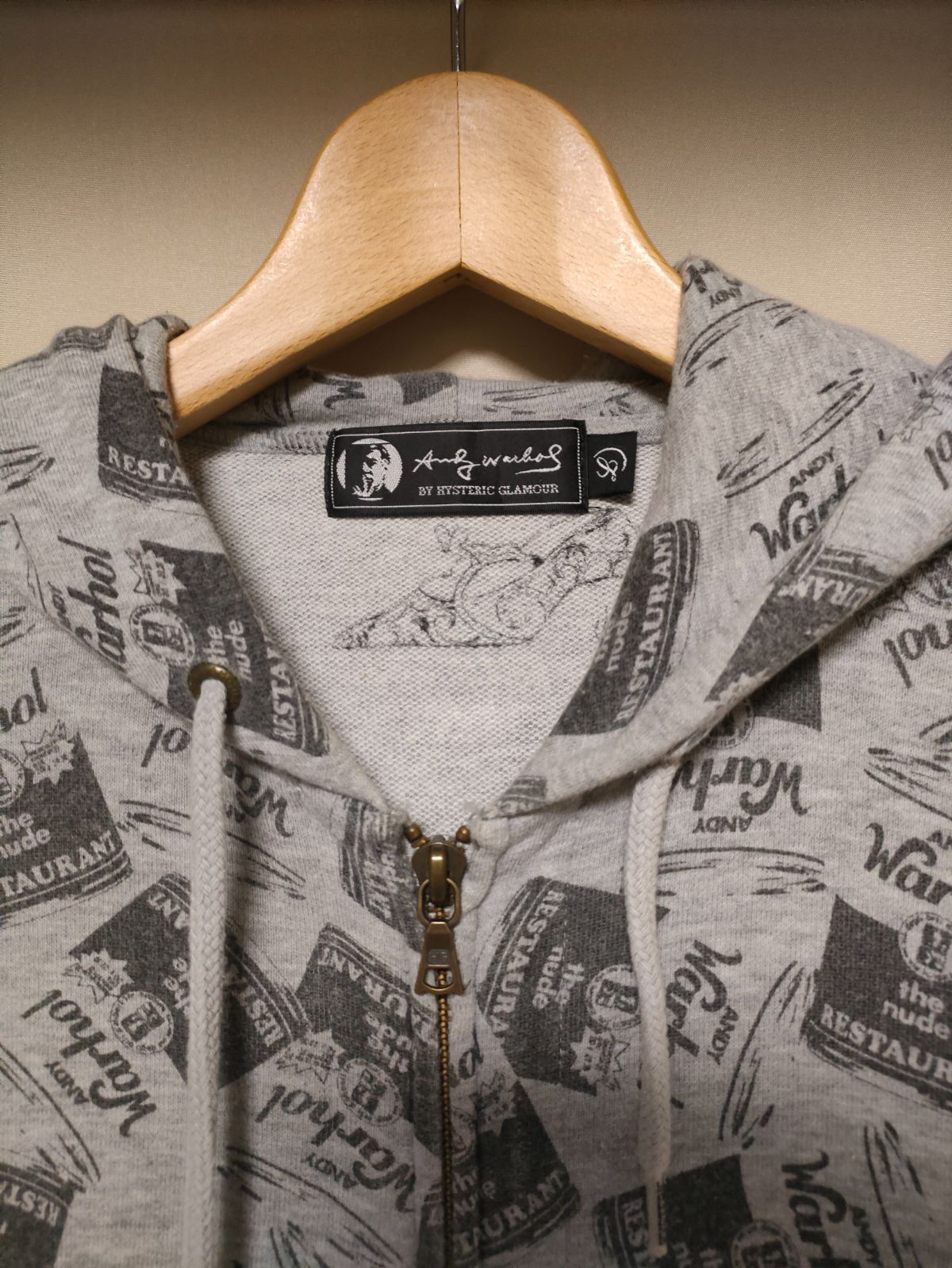 ANDY WARHOL BY HYSTERIC GLAMOUR ジップパーカー ANDY WARHOL BY HYSTERIC GLAMOUR ジップパーカー