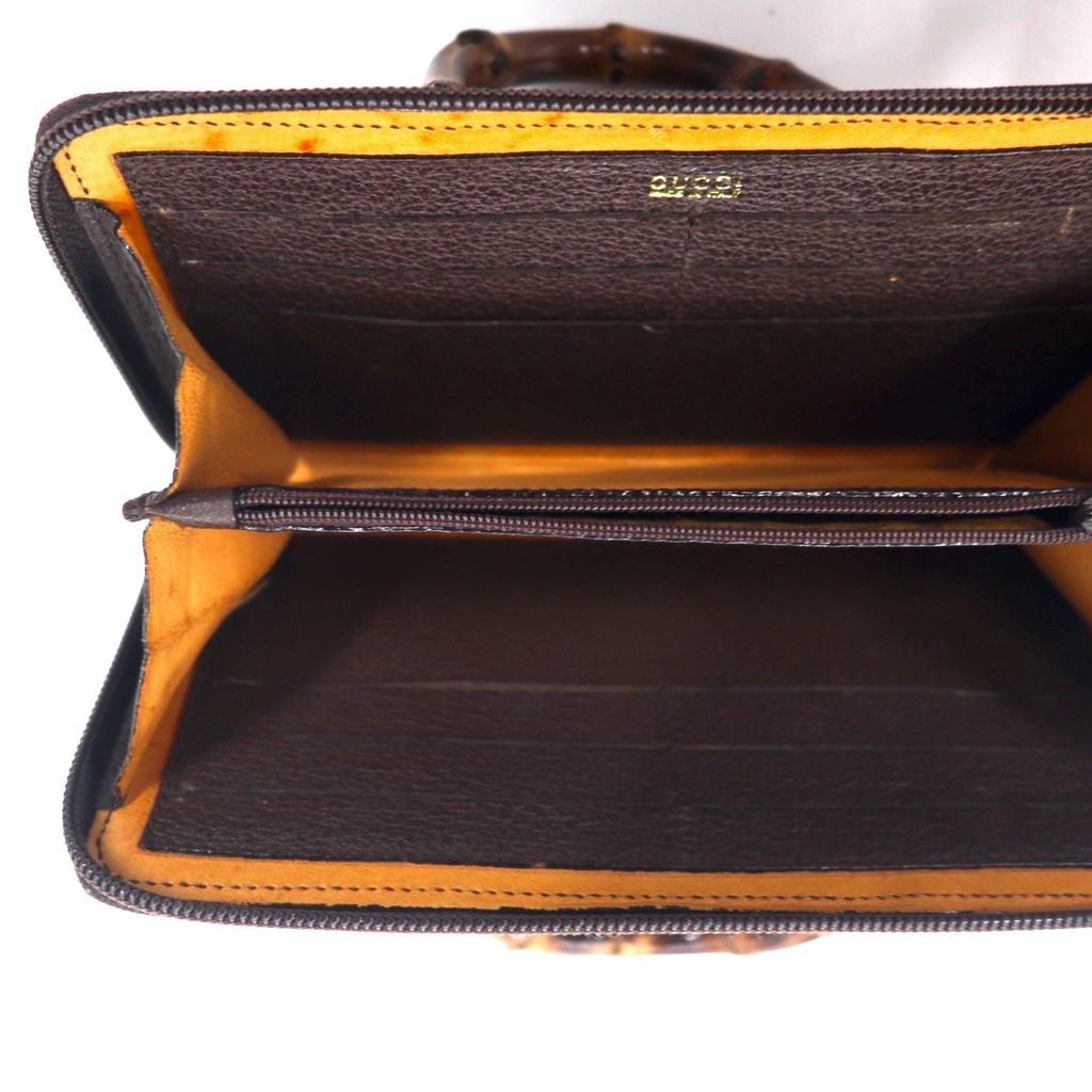 GUCCI 2WAY バンブー ショルダー ウォレット 長財布 ブラウン