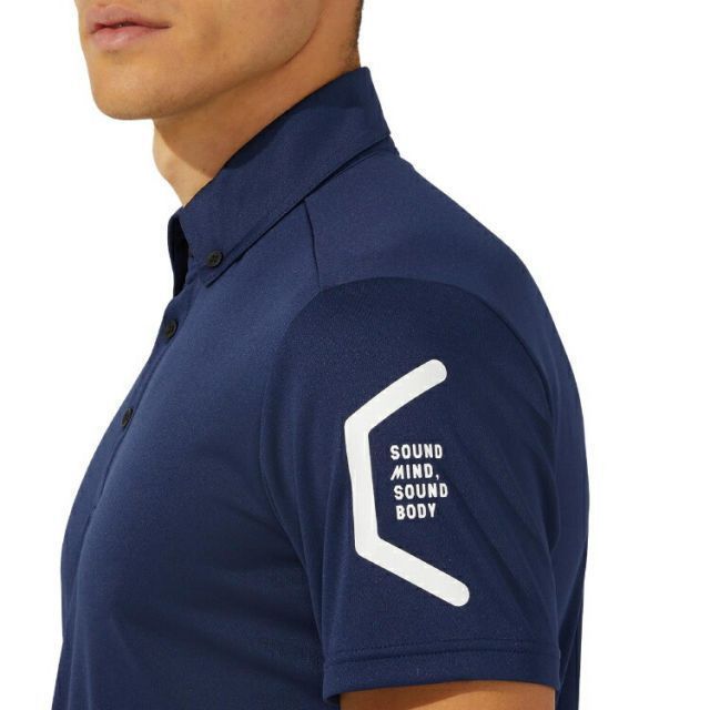asics アシックス 113 TEAM HEX POLO PEACOAT 2XL 2031C268 400 | スポーツ メンズ 2XL 服 衣料 衣料品ウェア ウエア トップス シャツ ポロシャツ ボタンダウン 半袖 吸汗速乾 ポリエステル100％