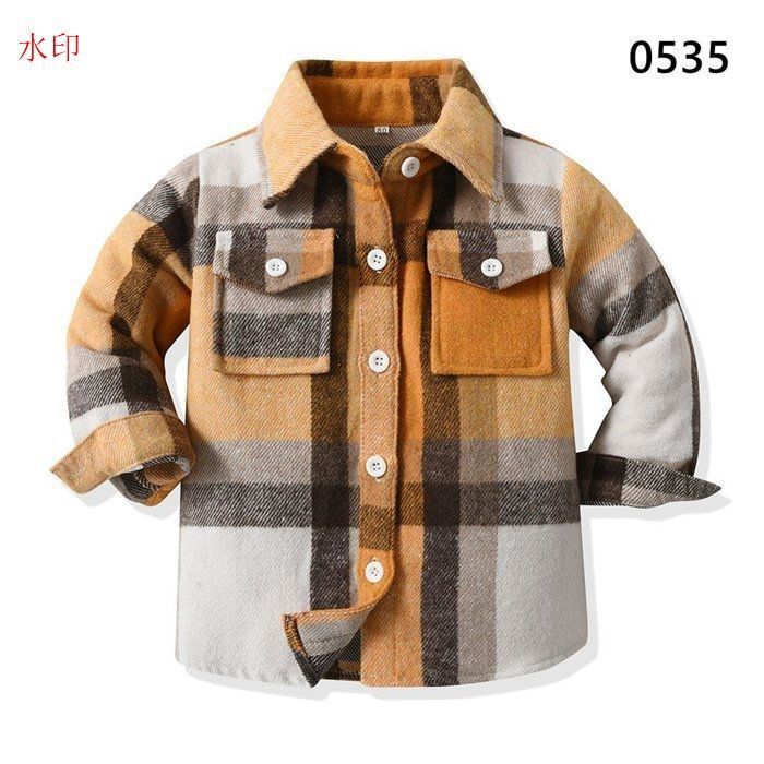 チェックシャツ シャツ 子供服 男の子 女の子 キッズ トップス 長袖 厚手 開襟 ボタン アウターユニセックス 男女兼用 チェック柄 かわいい おしゃれ カジュアル 羽織 秋 冬 春 ファッション