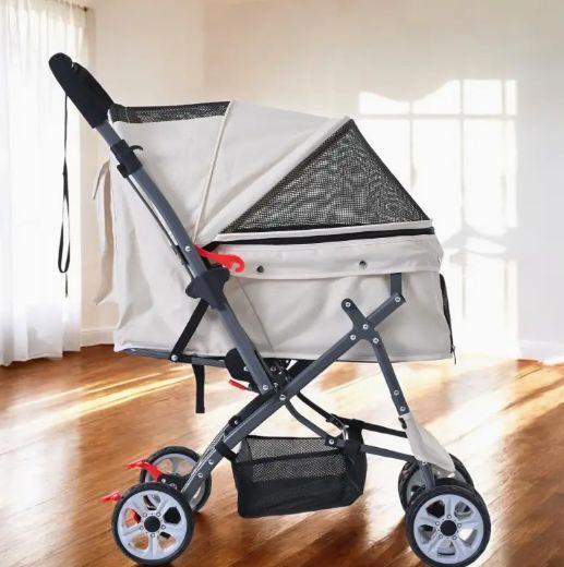 ペットカート 対面式 折りたたみ 多頭 中型犬 小型犬 猫 2way 軽量 組み立て簡単 工具不要 介護 犬カート ペットバギー 犬 猫 動物 ペット用品 ベージュ