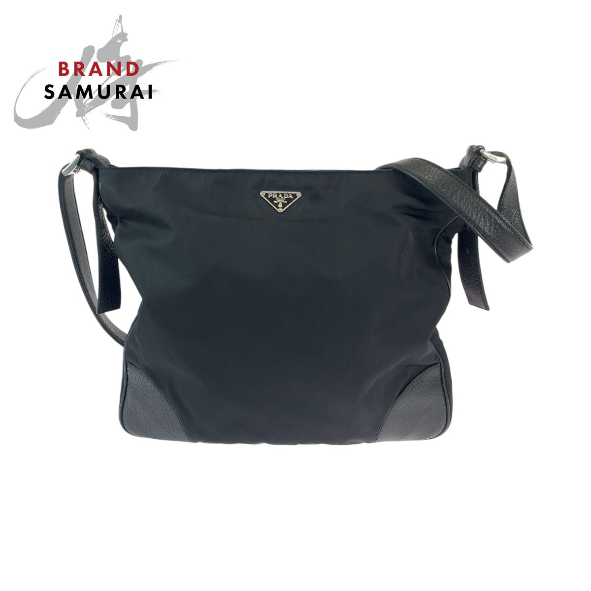 PRADA プラダ テスート ヴィッテロダイノ 三角ロゴプレート ブラック 黒 ショルダーバッグ メッセンジャーバッグ メンズ 503402