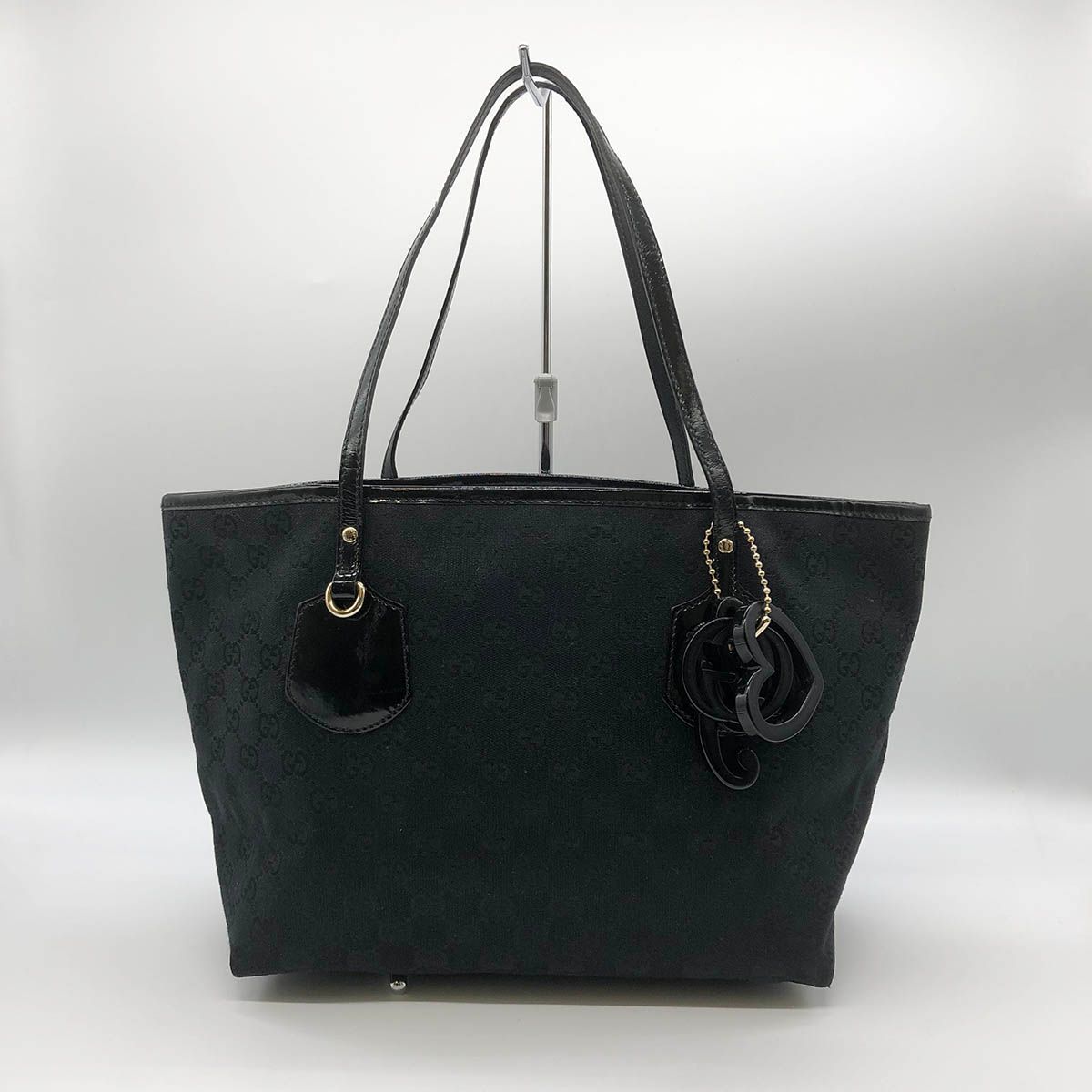 美品 GUCCI グッチ GGキャンバス 211976 ジョリー チャーム トート