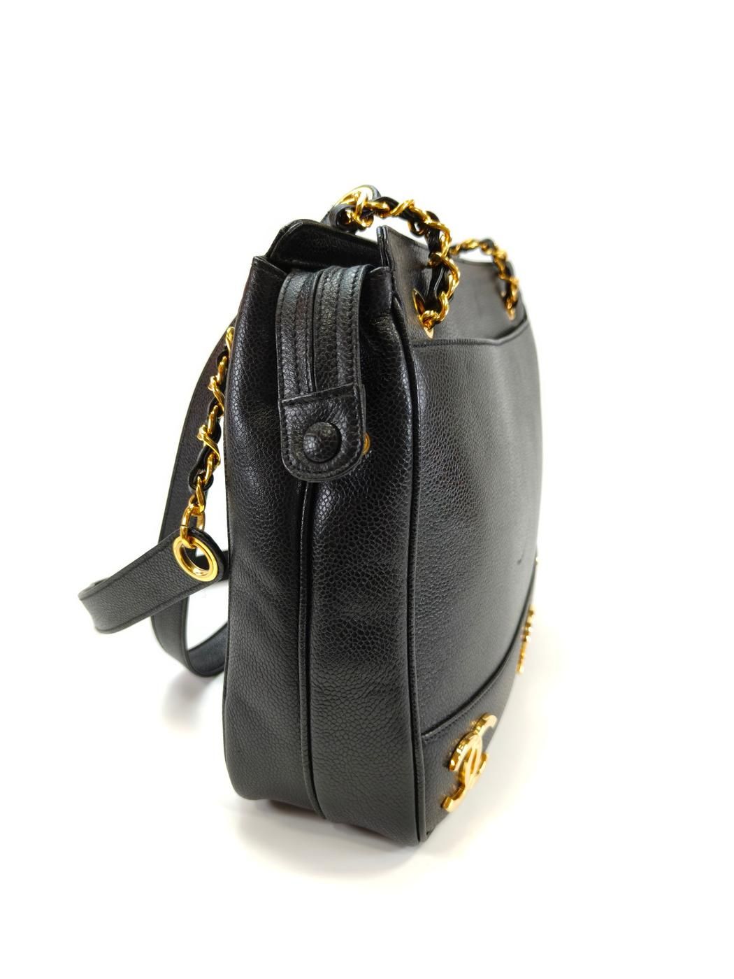 シャネル CHANEL トリプルココ チェーントート トートバッグ キャビア