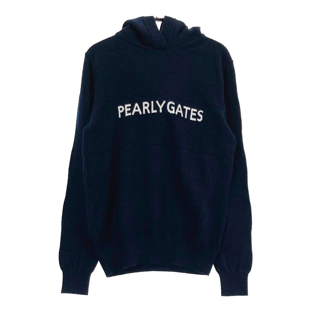 サイズ：0 PEARLY GATES パーリーゲイツ 2022年モデル 長袖 ニットパーカー ロゴ  ネイビー系 [240101334044] ゴルフウェア レディース ストスト