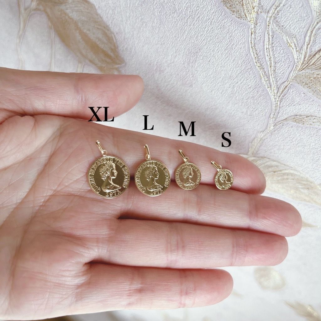 K18 18K コイン トップ ネックレス ゴールド エリザベス 刻印 新品 新品 K18 18K コイン トップ ネックレス ゴールド エリザベス