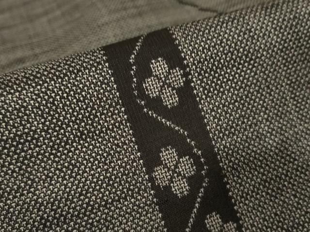 平和屋着物○本場大島紬 カタス9マルキ 変わり縞花文 正絹 逸品