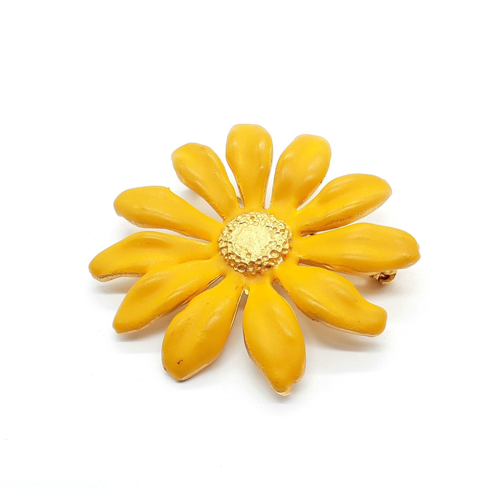 □KENZO 　ケンゾー　フラワー　ブローチ KENZO ケンゾー ブローチ ゴールド イエローフラワー ヴィンテージ
