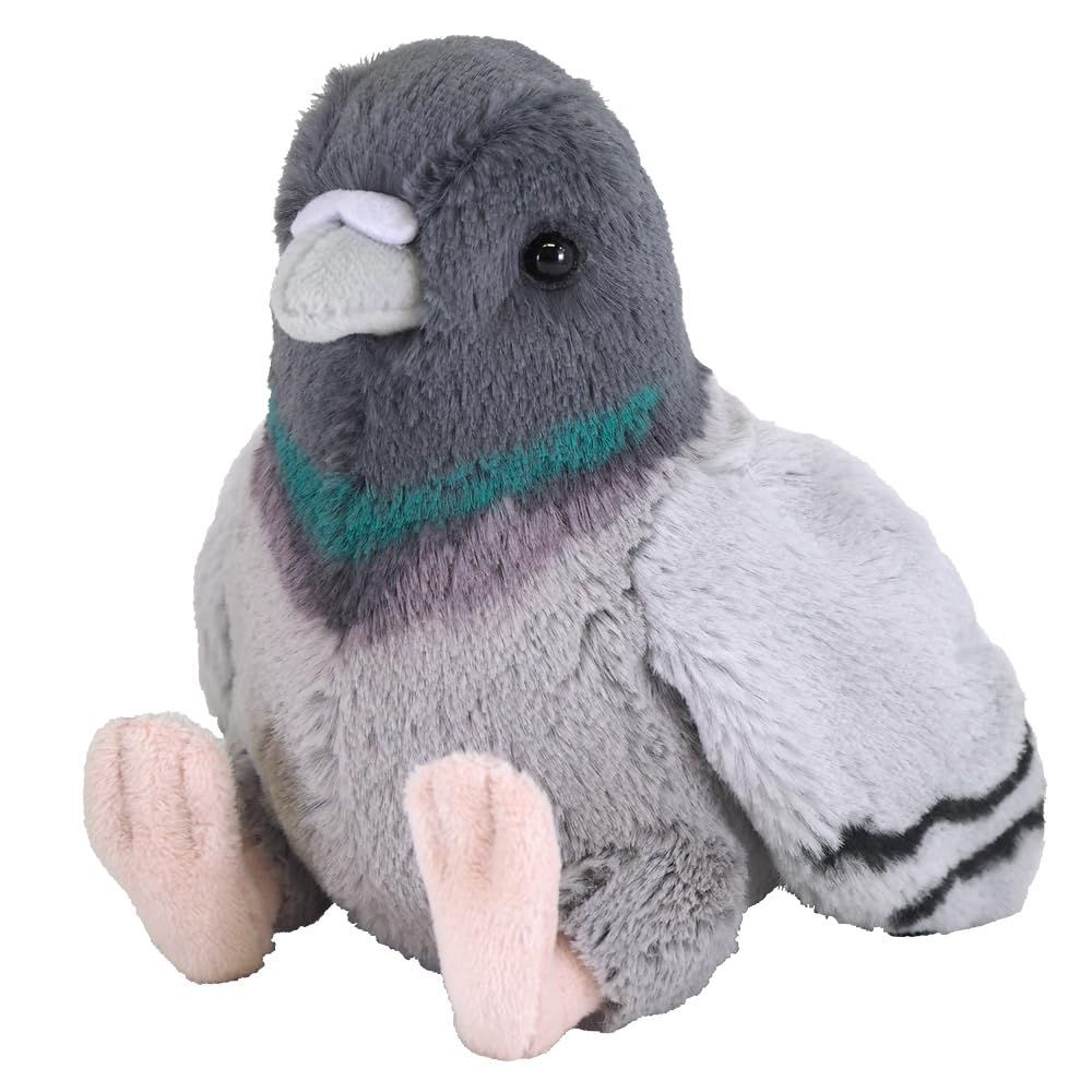【特価商品】ぬいぐるみ 鳥 12×19×15cm 鳩 S グレー GY 灰色 ハト アニマル フラッフィーズ P-9572 サンレモン