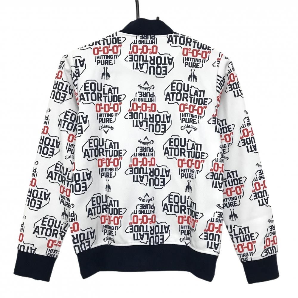 美品】キャロウェイ ジャケットブルゾン 白×ネイビー 英字総柄