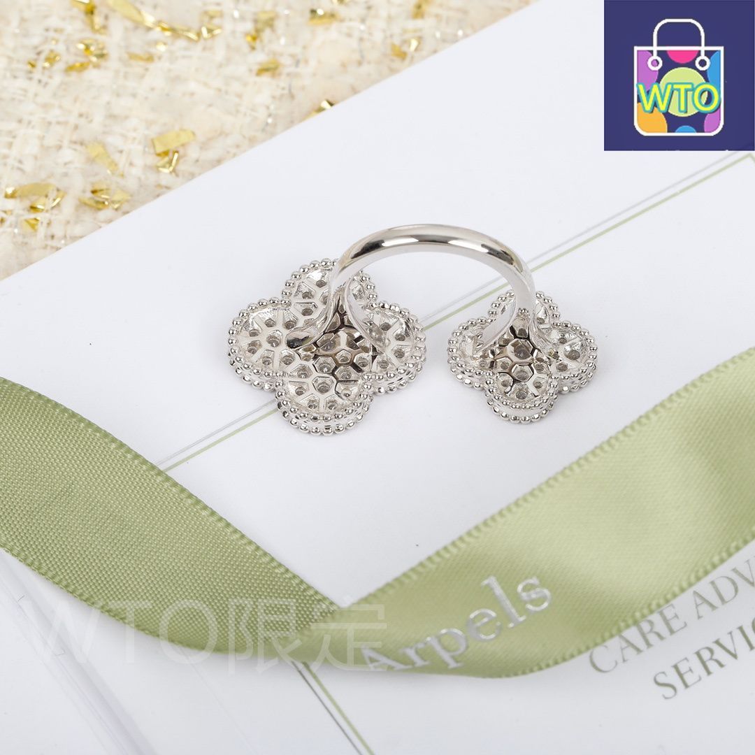 Van Cleef - Arpels オープンリング マジック アルハンブラ フィンガー リング オープンリング ホワイトゴールド｜ ｜ -WTO輸入1