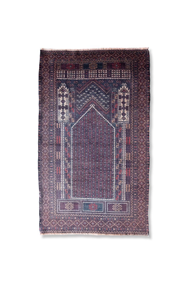 140 x 83cm　90s TRIBAL RUG by Baloch　トライバルラグ アフガンラグ バルーチ 手織り 絨毯