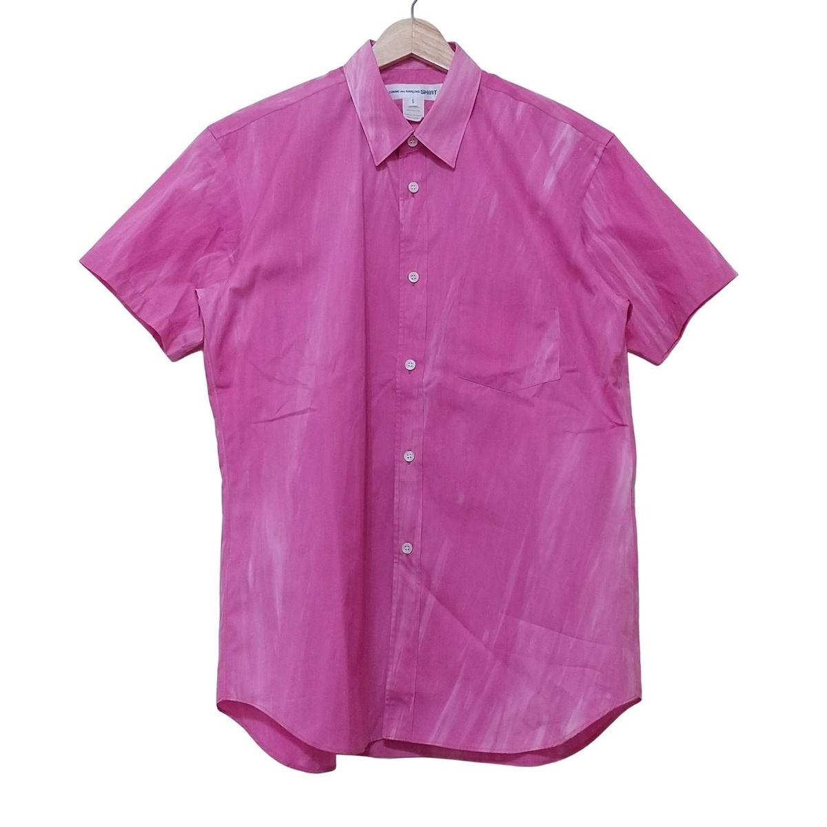 COMMEdesGARCONS SHIRT コムデギャルソンシャツ 半袖シャツ サイズS メンズ - S24009 ピンク×白 コットン コットン