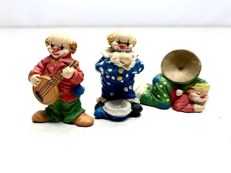 貴重 70年代 ピエロ 置物 ミニチュア 3体 まとめ アンティーク