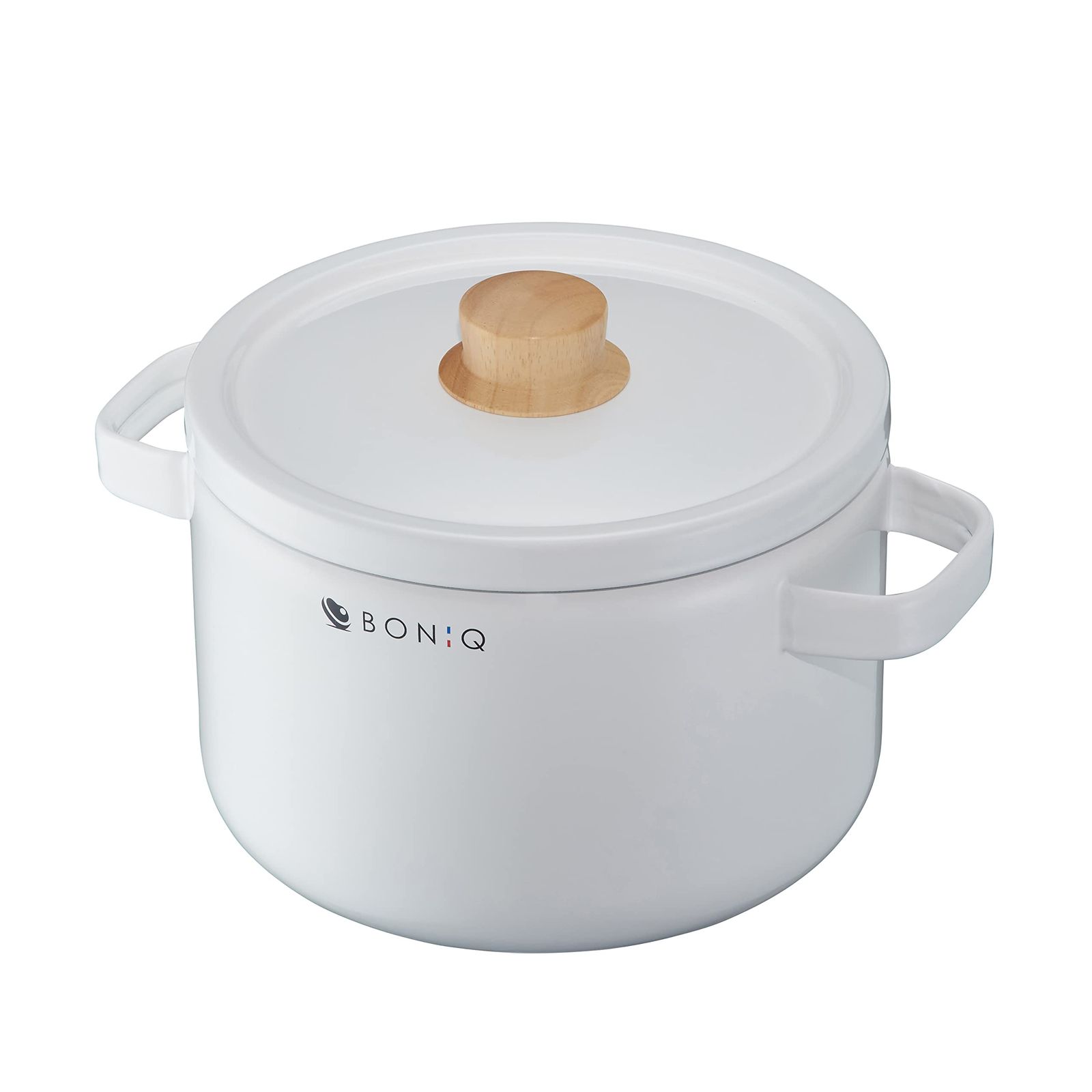 ボニーク 鍋 BONIQ ホーロー ピュアホワイト パスタ鍋 深鍋 調理鍋 直火 IH キャセロール 5.6L 直径22cm 高さ19cm 蓋なしの高さ15cm 低温調理器 鍋 低温調理