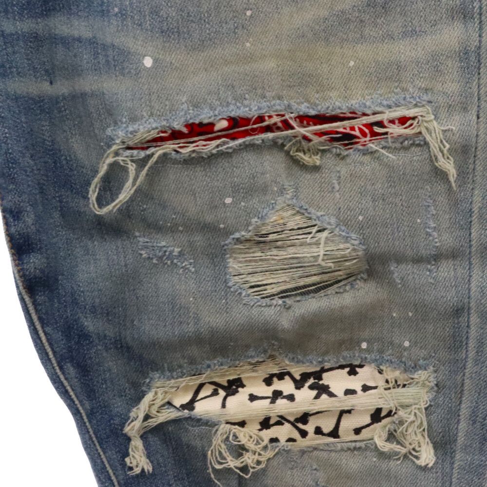 AMIRI (アミリ) ダメージ&ペイント加工 スキニーデニムパンツ - メルカリ