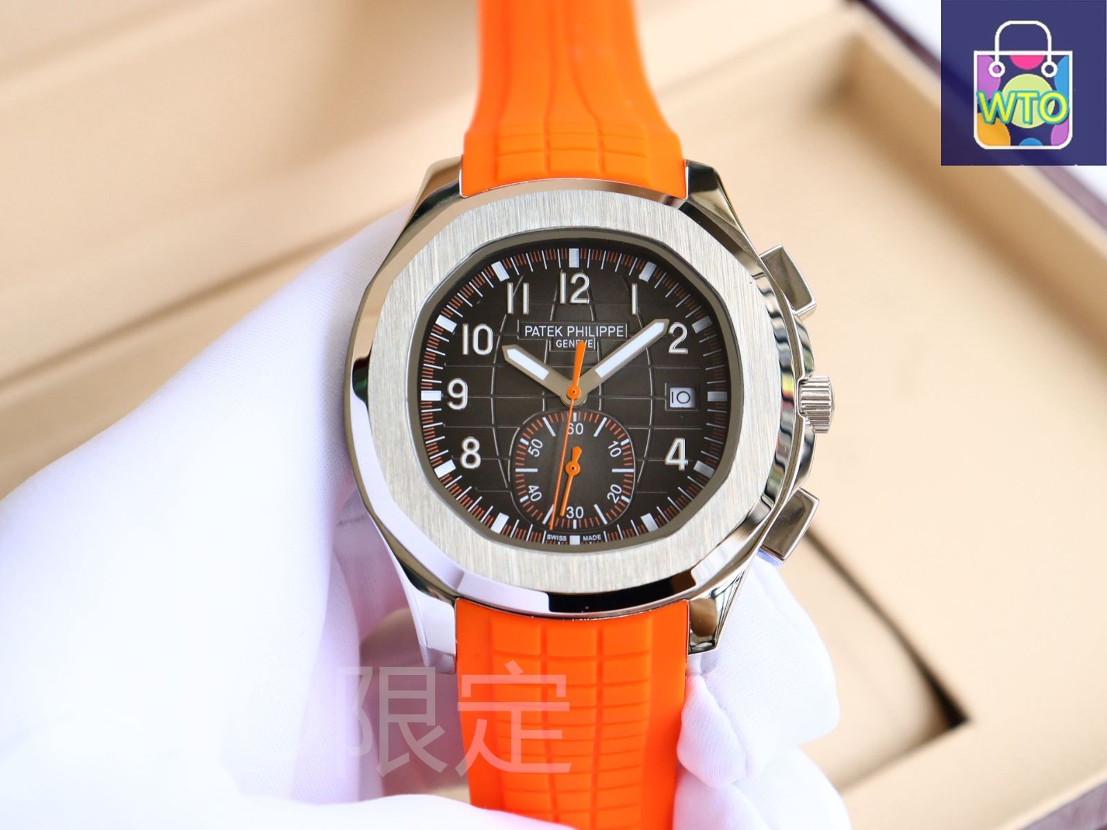 クリスチャンディオールバキラメンズ腕時計ブラックゴールドD47-154-4