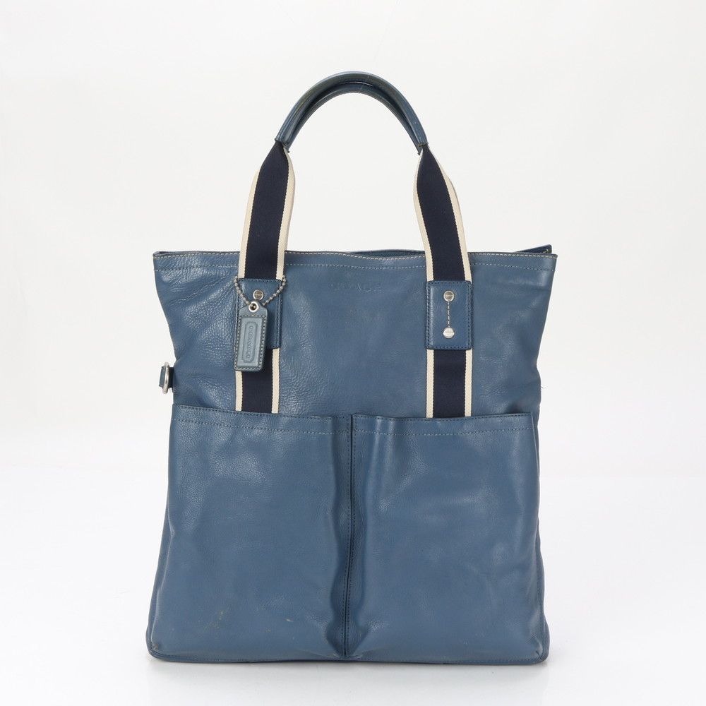 coach 青 レザービジネスバッグ ブルー（青）系 Coach(コーチ) ビジネスバッグ