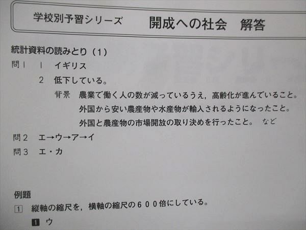 UE14-013 四谷大塚 学校別予習シリーズ 開成への社会 問題集 全14回