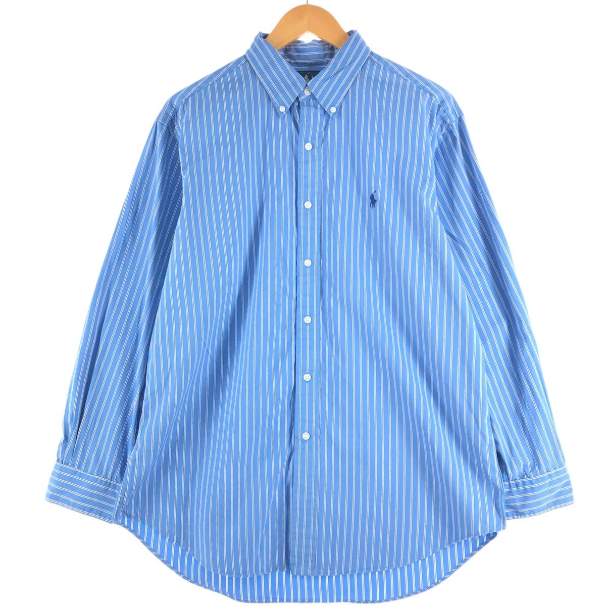 古着 ラルフローレン Ralph Lauren CLASSIC FIT 長袖 ボタンダウンストライプシャツ メンズL相当/eaa512379