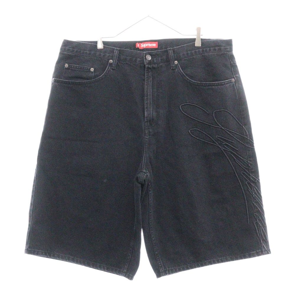 SUPREME (シュプリーム) Script Baggy Denim Short スクリプト バギー デニム ショート ハーフパンツ ブラック