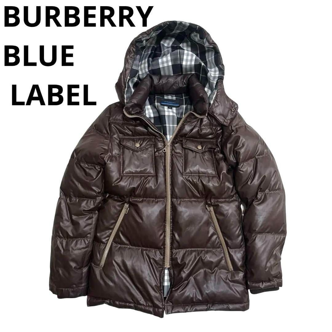 バーバリーブルーレーベル　フード　フーディー　ダウンジャケット　M バーバリーブルーレーベル フード フーディー ダウンジャケット
