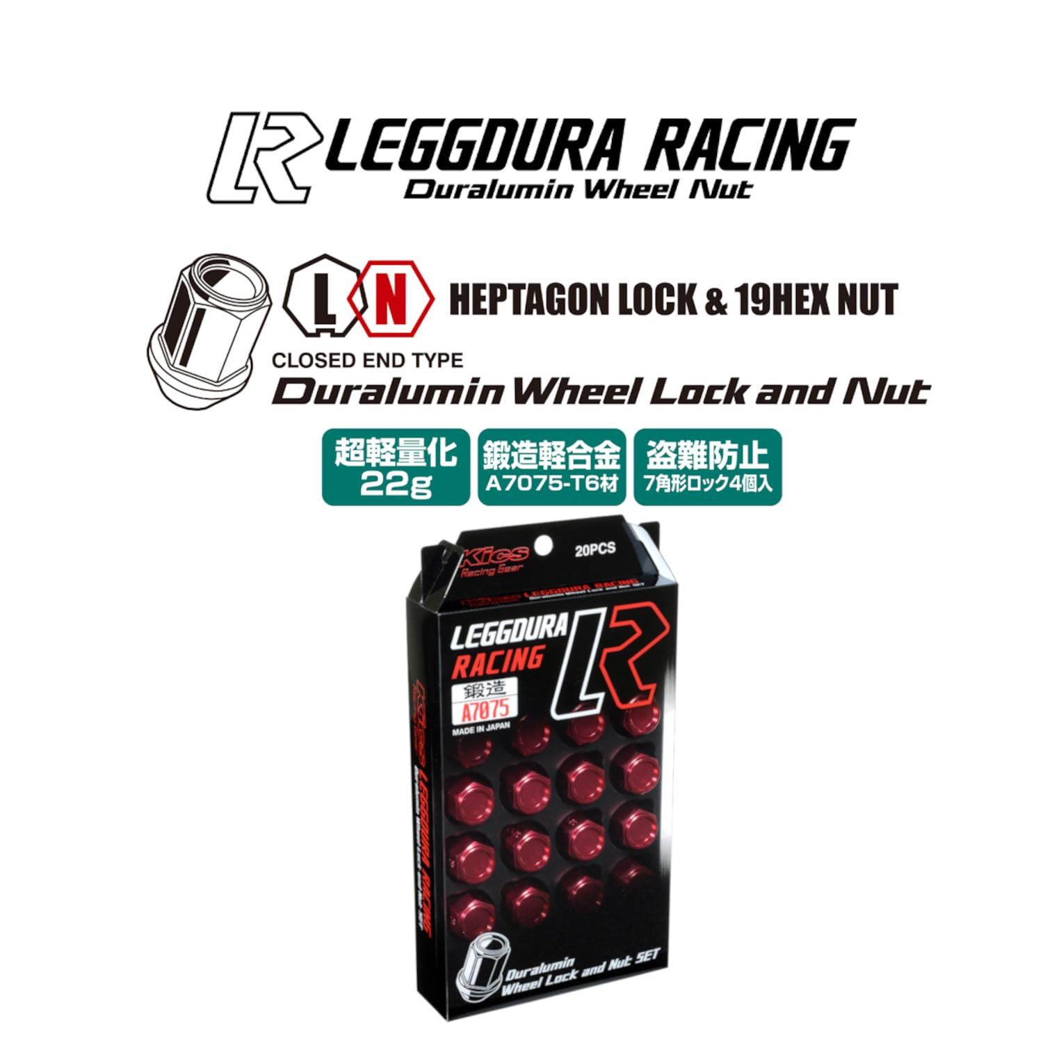 協永産業 Kics LEGGDURA RACING LEGGDURA RACING M12XP1.5 レット゛ KYO-EI 個数 20P 品番 KIC1R