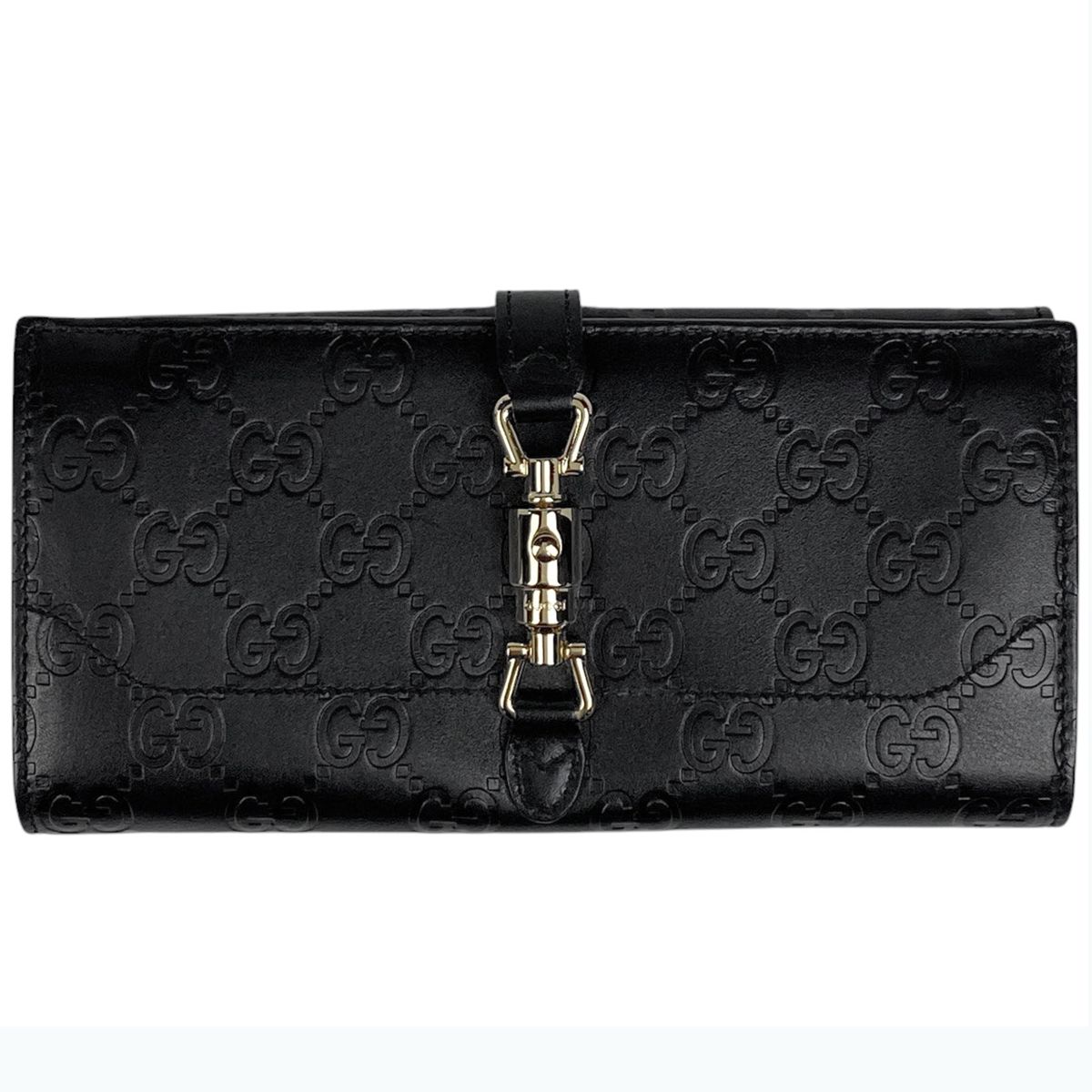グッチ　GUCCI 財布　二つ折り　長財布　シマレザー　シグネチャー 新品同様‼️ グッチ GUCCI 財布 二つ折り 長財布 シマレザー