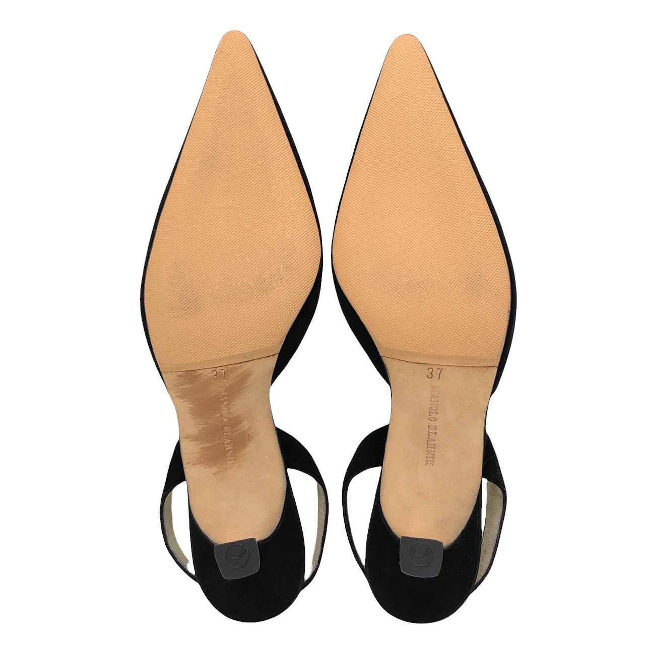 マノロブラニク パンプス CAROLYNE キャロリン スエード スリング ブラック KIN-KAAI_COM