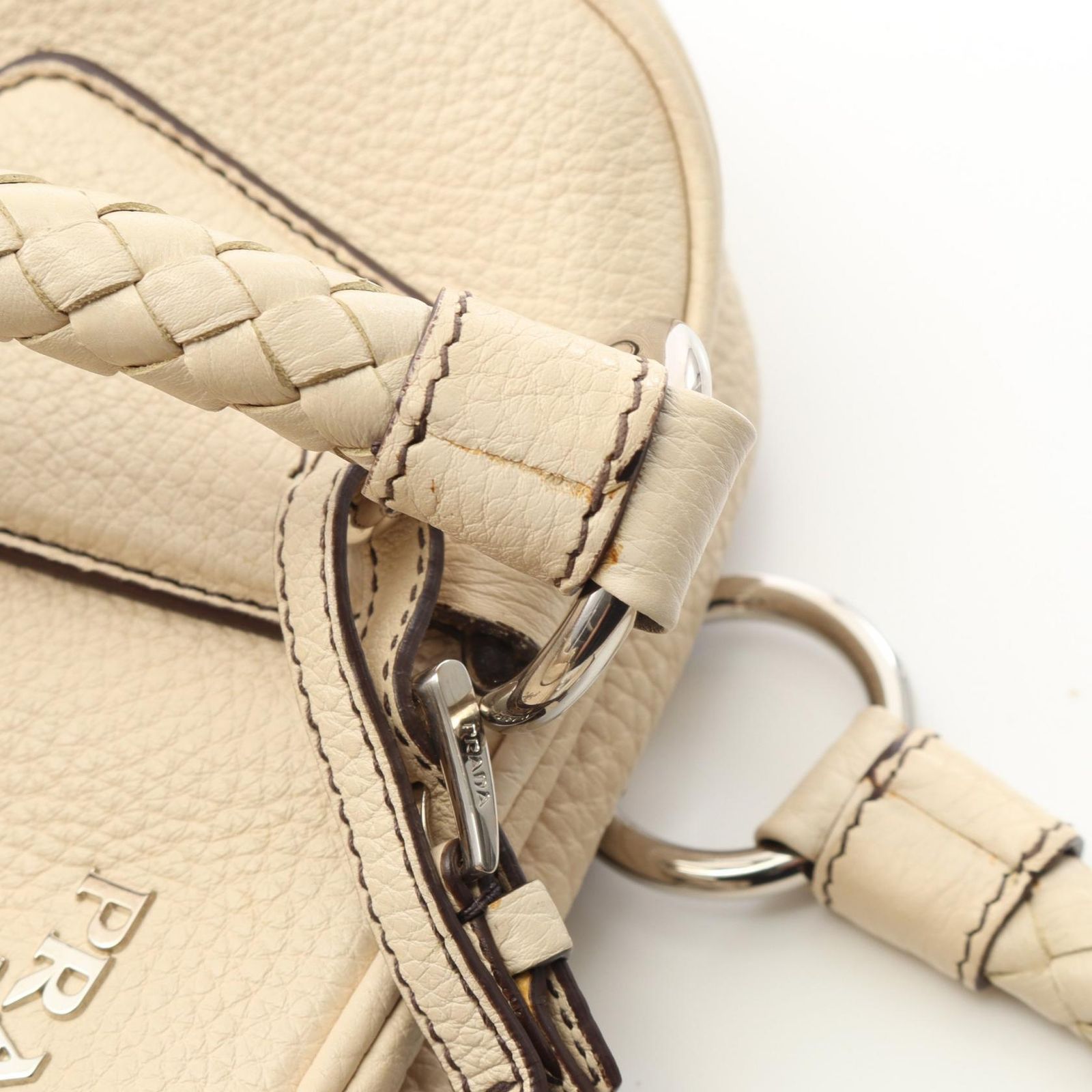 プラダ PRADA ハンドバッグ VITELLO DAINO BL0265 アイボリー レザー  