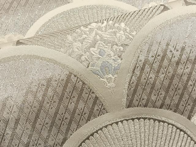 平和屋着物◎六通柄袋帯 唐織 青海波 銀糸 正絹 逸品 BAAT4451wb