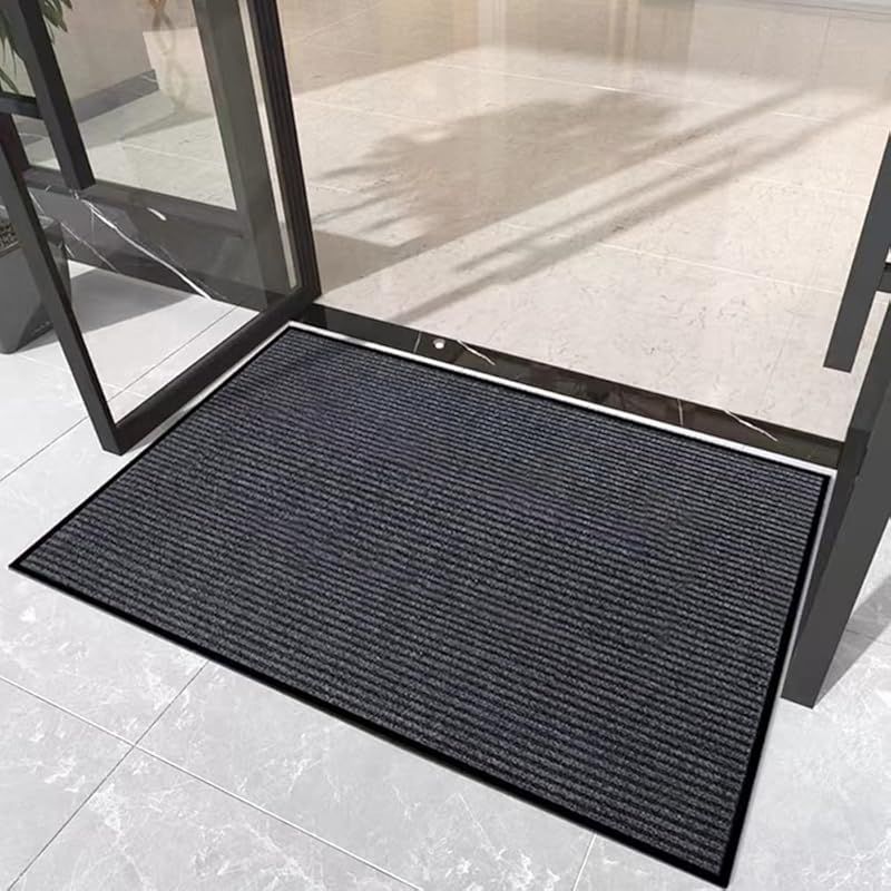 Bcrio 玄関マット 屋外 大判 室内 滑り止め 業務用 家庭用 吸水 泥落とし エントランスマット オフィス お店 グレー50*80