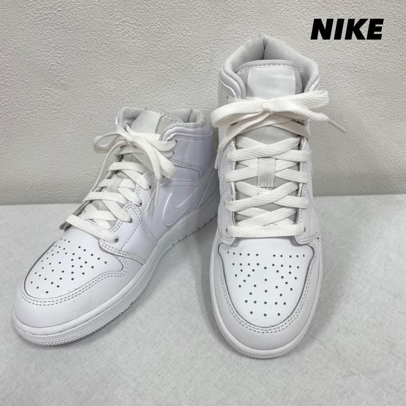 NIKE AIR JORDAN 1 MID GS Triple White AJ1 2023 554725-136 US3.5Y