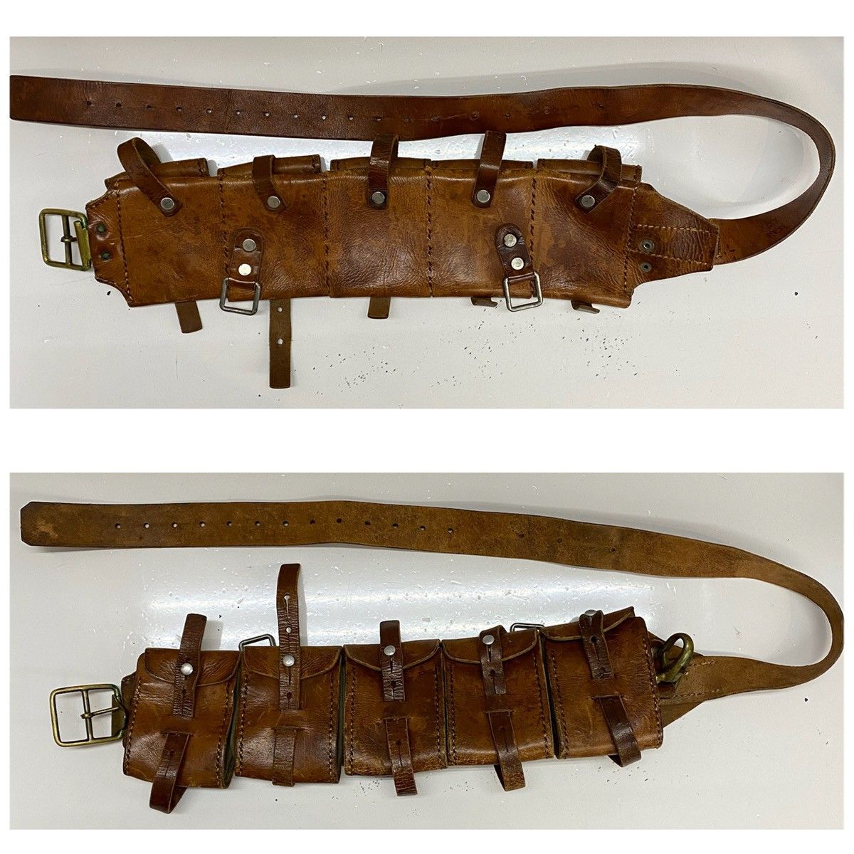 スウェーデン軍バンダリアポーチ（カオスポーチ） ヴィンテージ　レザー 5連 ヴィンテージ vintage スウェーデン軍 バンダリアポーチ 5連