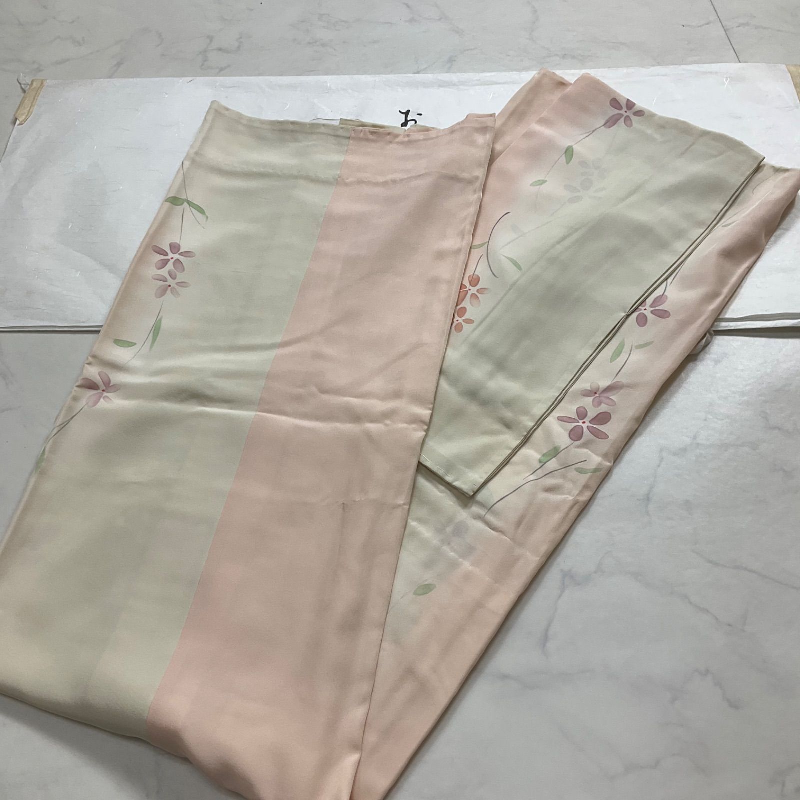 kimono+one◇美品◇長襦袢◇正絹◇半襟付き◇袖無双◇居敷当て付き◇裄