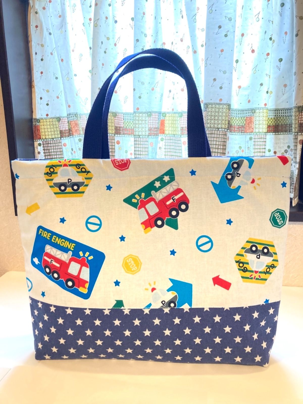 H098 【通園・通学グッズ】ハンドメイドコップ袋(働く車柄グレー) d34365f89b8f6282a2fe654e481adf