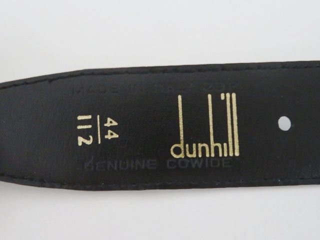 S08 dunhill ダンヒル レザー ベルト ブラック/ゴールド 44/112