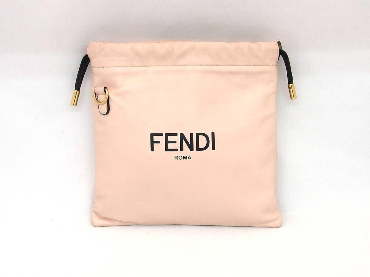 FENDI フェンディ スリムクラッチ 8BT337 ライトピンク 巾着