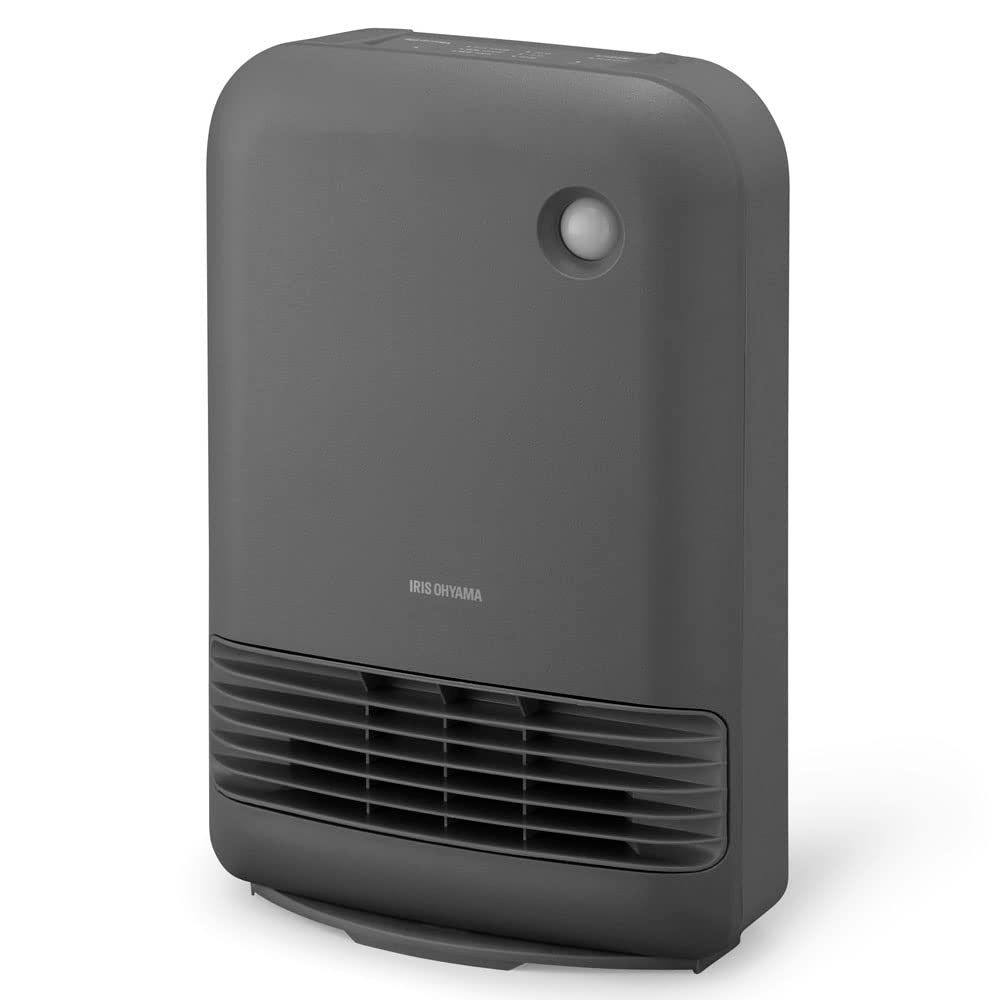 アイリスオーヤマ 大風量 セラミックファンヒーター 暖房器具 電気 足元 小型 温風 省エネ 脱衣所 人感センサー付き ACH-M12A-H グレー