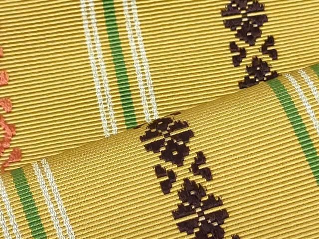 平和屋着物○本場筑前博多織 八寸名古屋帯 山北光雄謹製 五色献上 証紙