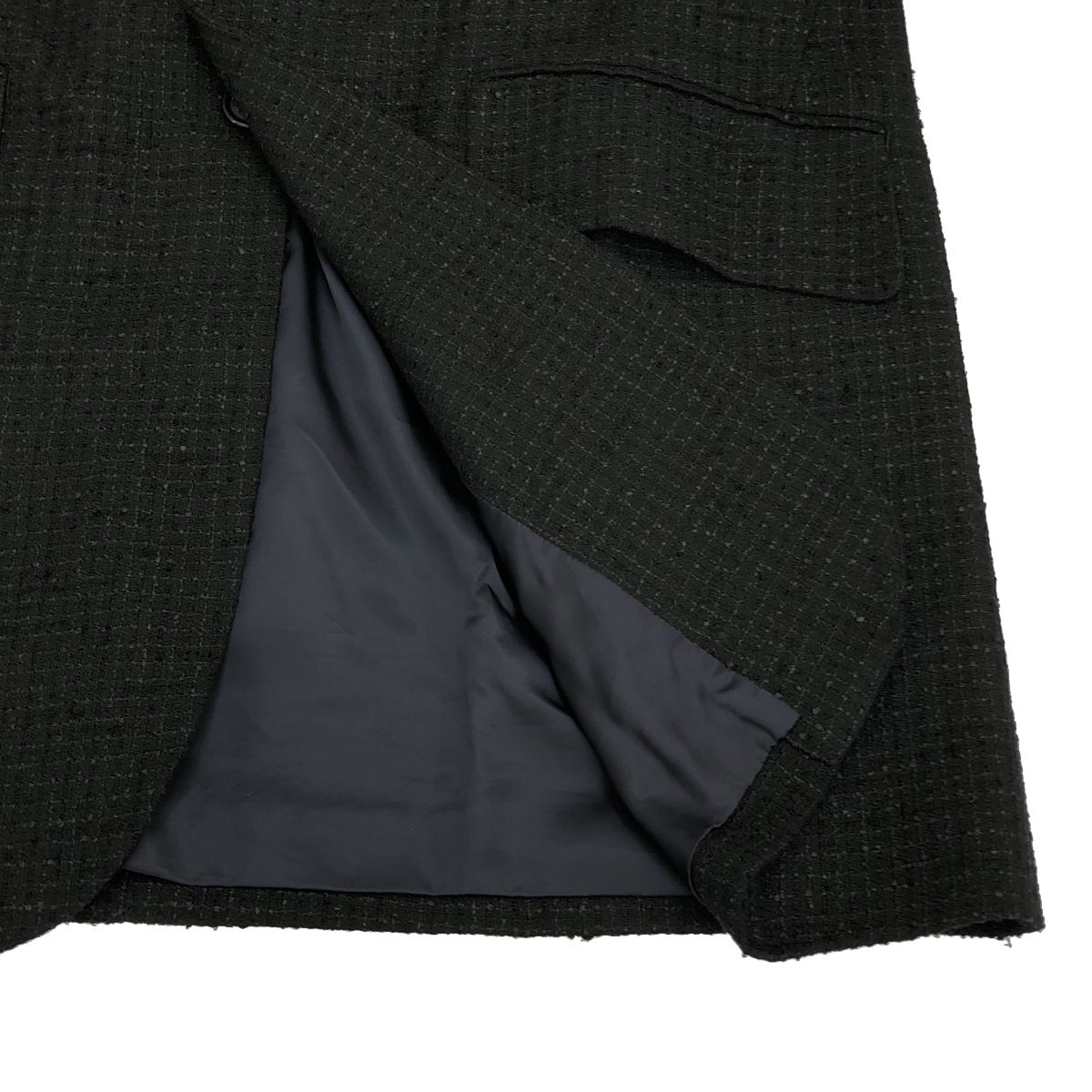 URU ウル 23SS 3 BUTTON JACKET ツイードセットアップスーツ 23SFT01 ブラック 1 URU ウル 23SS 3 BUTTON JACKET ツイードセットアップスーツ 23SFT01