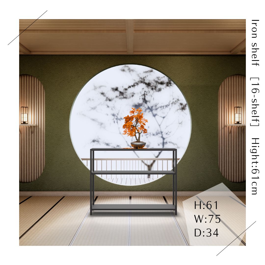 高さ61cm 幅75cm 奥行き34cm アイアンシェルフ受注生産：4～6週間