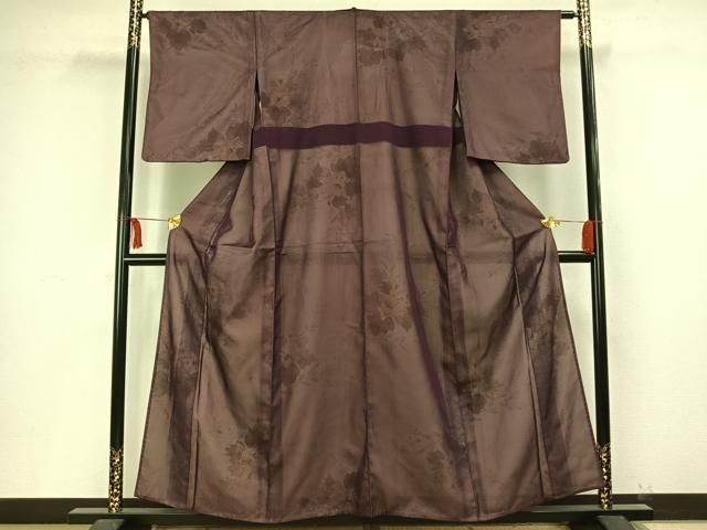 平和屋着物▽小紋　無双　紗袷　紗×絽　手描き　草花文　正絹　逸品　AAAV8399fy 平和屋着物▽小紋 無双 紗袷 紗×絽 手描き 草花文 正絹 逸品