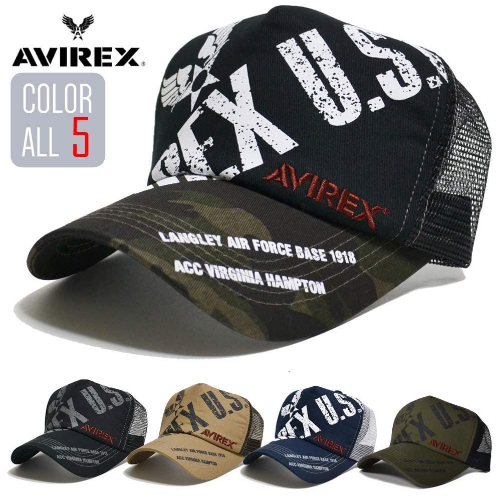 キャップ アヴィレックス 帽子 英字ロゴ AX3900 メッシュキャップ