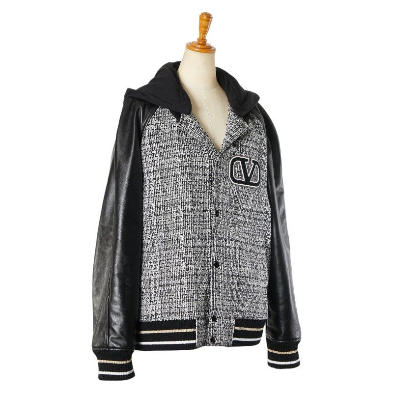 VALENTINO Vロゴ ツイード ボンバージャケット 中古・古着通販】VALENTINO (ヴァレンティノ) ウールツイードボンバー