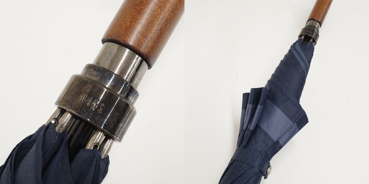 紳士傘 DAKS ダックス USED美品 ロゴ モノグラム ネイビー