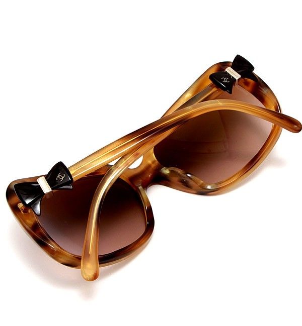 シャネル CHANEL サイドリボン べっ甲 サングラス ブラウン系 60