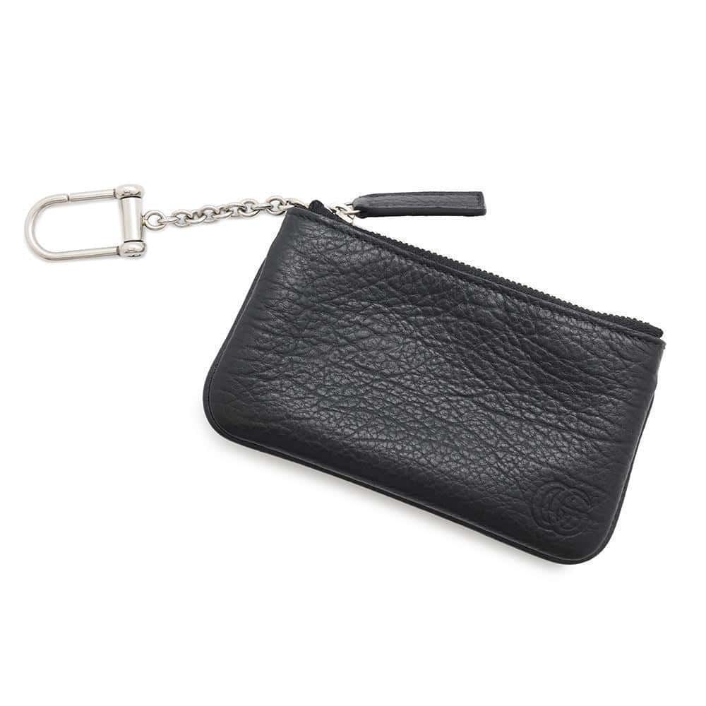 グッチ コインケース ダブルG ジップ レザー 795330 GUCCI 小銭入れ キーフック付き 黒